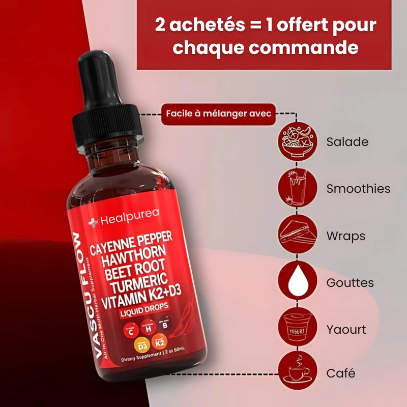 Healpurea™ Élixir Circulation & Cœur – Formule Liquide Active