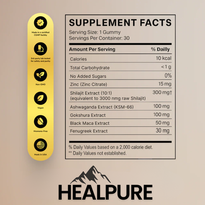 Healpurea™ Shilajit Gummies Get +3" Longer & Rock Hard